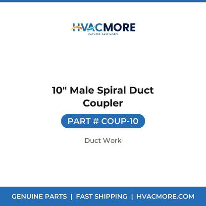 10" Male Spiral Duct Coupler - COUP-10