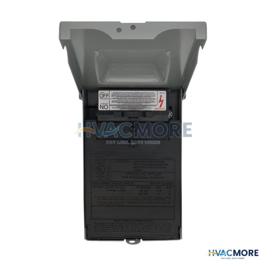 Eaton 60A Fused A/C Disconnect, Pull-Out, 120/240V, NEMA 3R - DPF222R