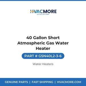 40 Gallon Short Atmospheric Gas Water Heater - GSN40L2-3-6