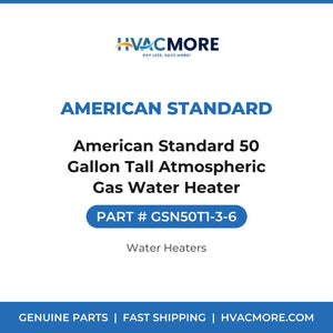 American Standard 50 Gallon Tall Atmospheric Gas Water Heater - GSN50T1-3-6