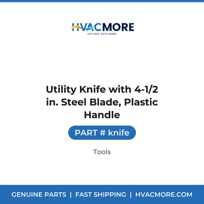 Utility Knife with 4-1/2 in. Steel Blade, Plastic Handle - knife