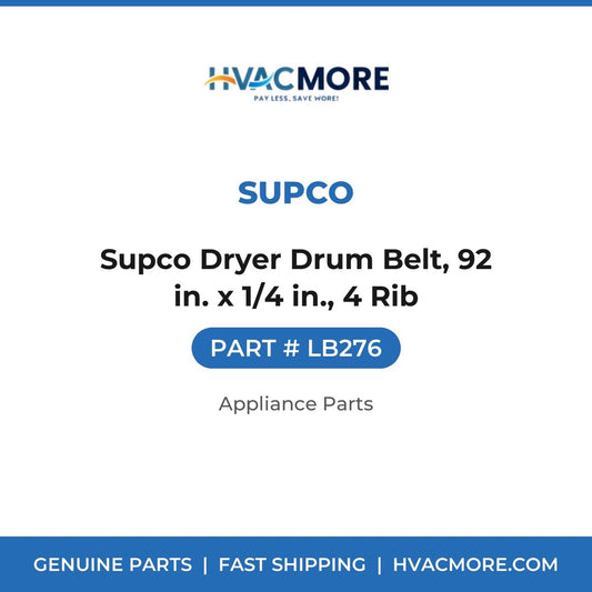 Supco Dryer Drum Belt, 92 in. x 1/4 in., 4 Rib - LB276