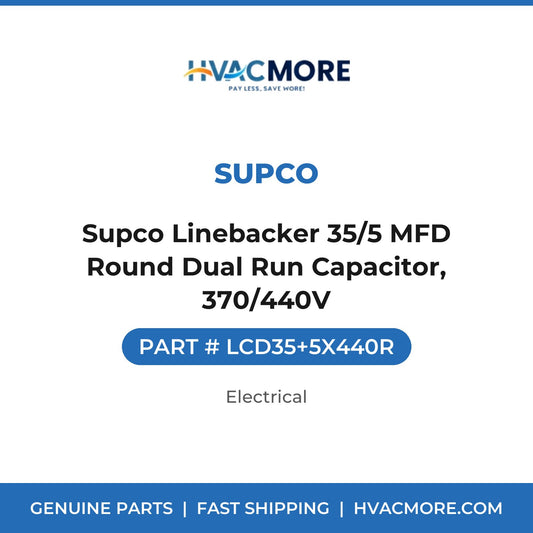 Supco Linebacker 35/5 MFD Round Dual Run Capacitor, 370/440V - LCD35+5X440R