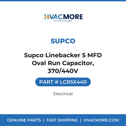 Supco Linebacker 5 MFD Oval Run Capacitor, 370/440V - LCR5X440