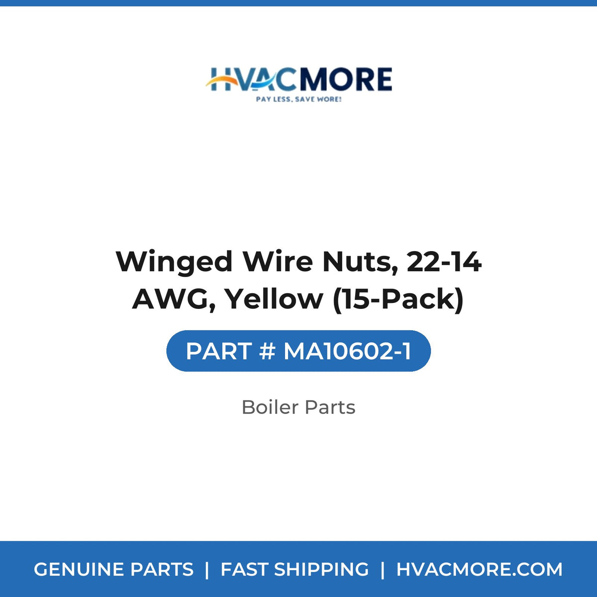 Winged Wire Nuts, 22-14 AWG, Yellow (15-Pack) - MA10602-1