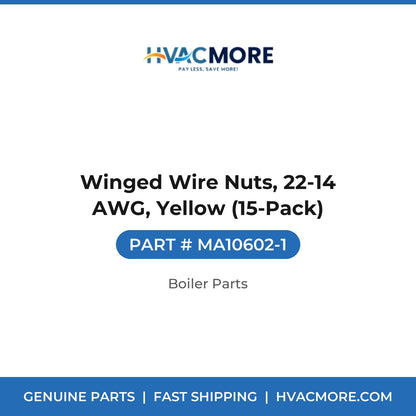 Winged Wire Nuts, 22-14 AWG, Yellow (15-Pack) - MA10602-1