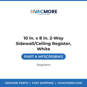 10 in. x 8 in. 2-Way Sidewall/Ceiling Register, White - MFSCR108W2