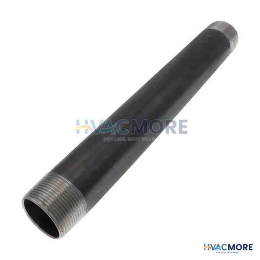 Everflow 1-1/4 in. x 12 in. Black Steel Nipple - NPBL1112
