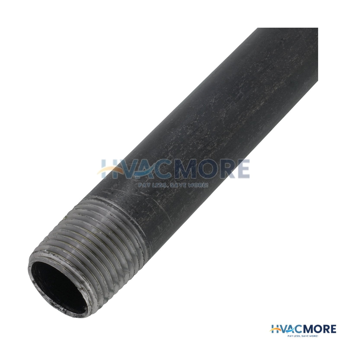 Everflow 1/2 in. x 24 in. Black Steel Pre-Cut Pipe, Threaded - PCBL1224