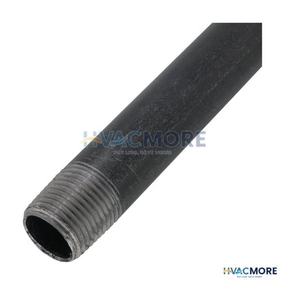 Everflow 1/2 in. x 24 in. Black Steel Pre-Cut Pipe, Threaded - PCBL1224