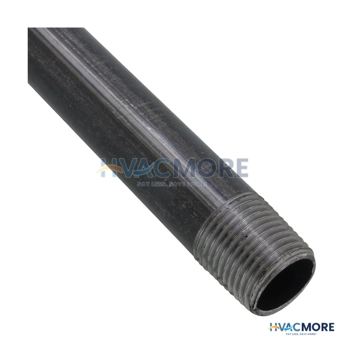 Everflow 1/2 in. x 24 in. Black Steel Pre-Cut Pipe, Threaded - PCBL1224