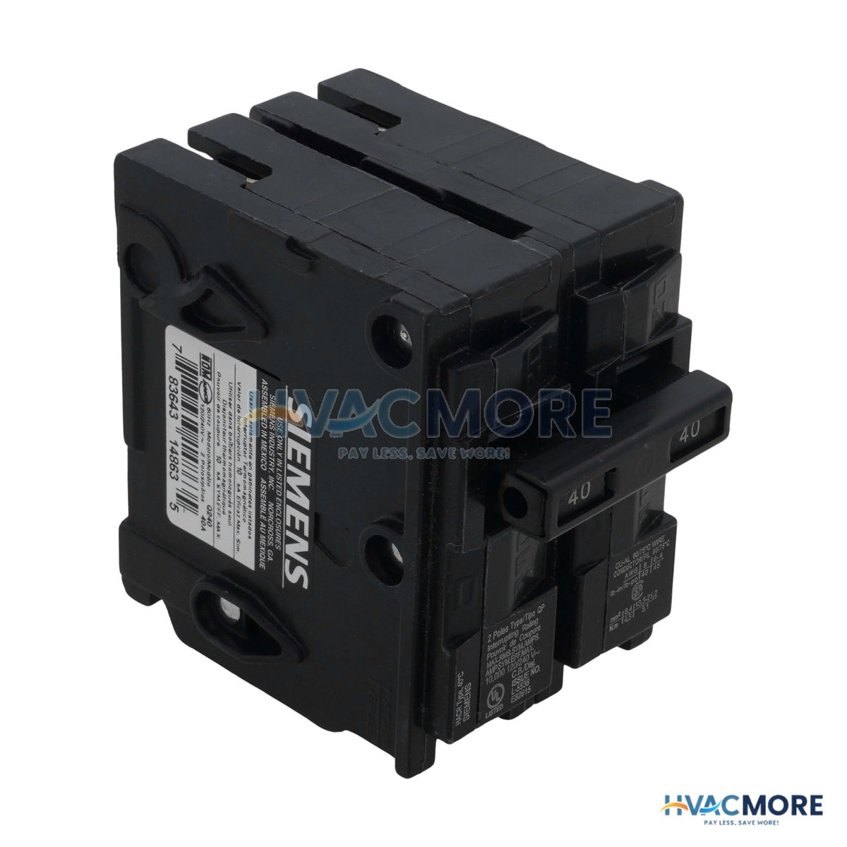Siemens QP 2-Pole Plug-In Circuit Breaker, 40A 120/240V - Q240