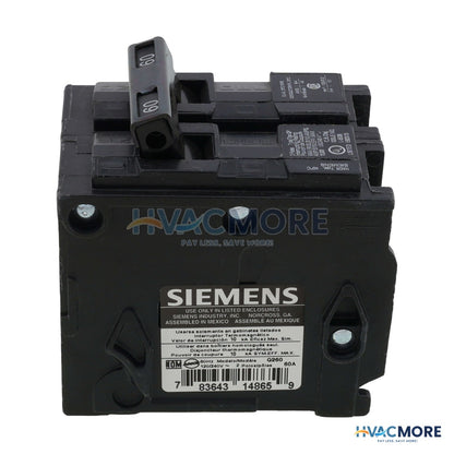 Siemens QP 2-Pole Plug-On Circuit Breaker, 60A 120/240V - Q260