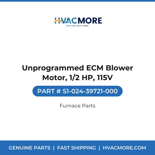Unprogrammed ECM Blower Motor, 1/2 HP, 115V - S1-024-39721-000