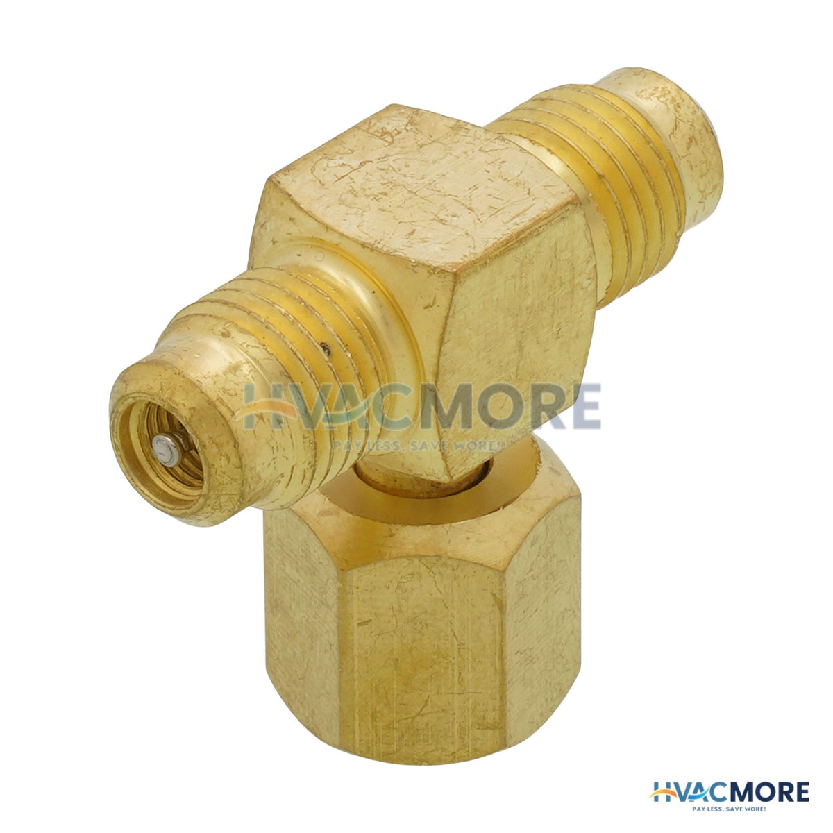 Supco Brass Tee, 1/4 in. Male Flare x 1/4 in. Male Flare x Female Flare Branch - SF9603
