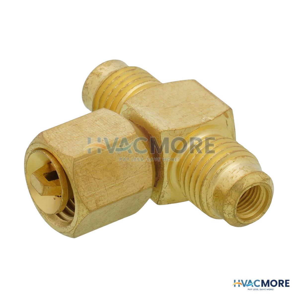 Supco Brass Tee, 1/4 in. Male Flare x 1/4 in. Male Flare x Female Flare Branch - SF9603