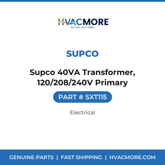 Supco 40VA Transformer, 120/208/240V Primary - SXT115