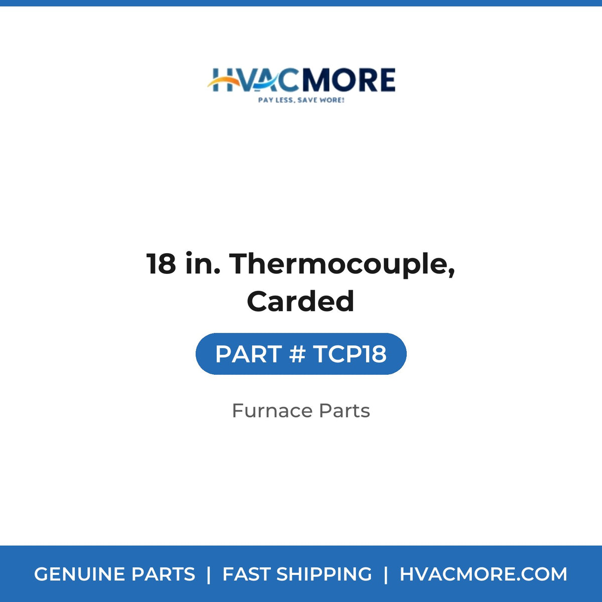 18 in. Thermocouple, Carded - TCP18