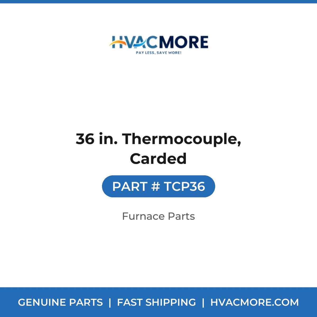 36 in. Thermocouple, Carded - TCP36
