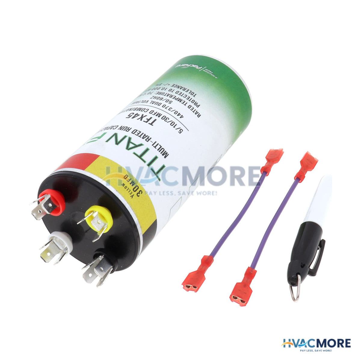 Titan FX 45 MFD Total Round Multi-Rated Run Capacitor, 440/370V - TFX45