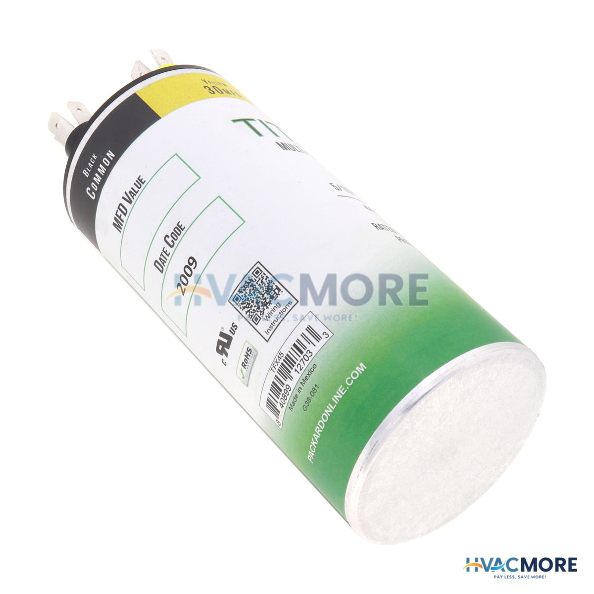 Titan FX 45 MFD Total Round Multi-Rated Run Capacitor, 440/370V - TFX45