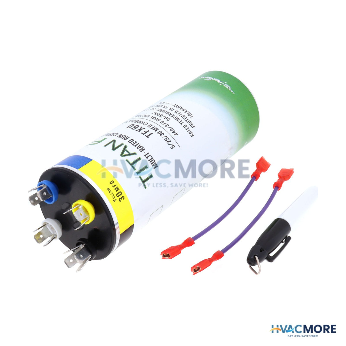 Titan FX 60 MFD Total Round Multi-Rated Run Capacitor, 440/370V - TFX60