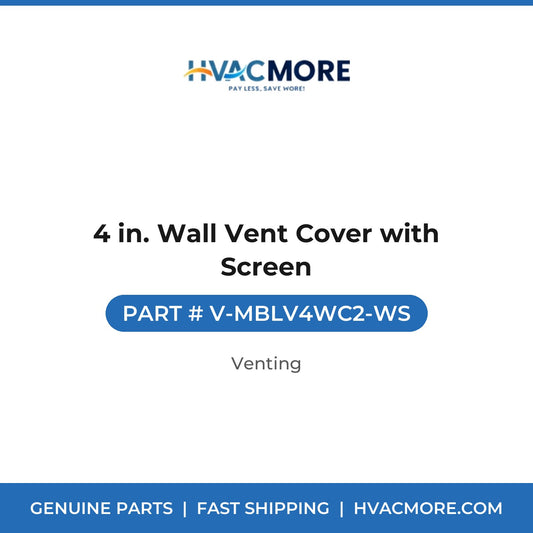 4 in. Wall Vent Cover with Screen - V-MBLV4WC2-WS