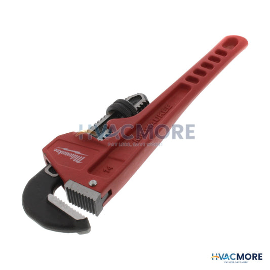 Steel Pipe Wrench, Straight, 14 in., Red - Wrench-14