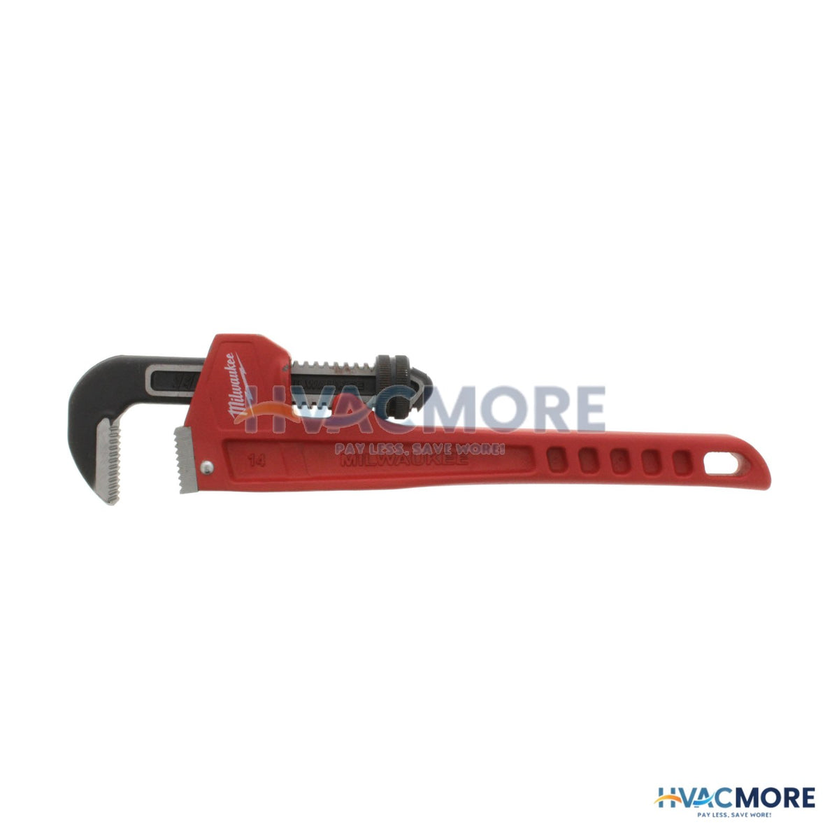 Steel Pipe Wrench, Straight, 14 in., Red - Wrench-14