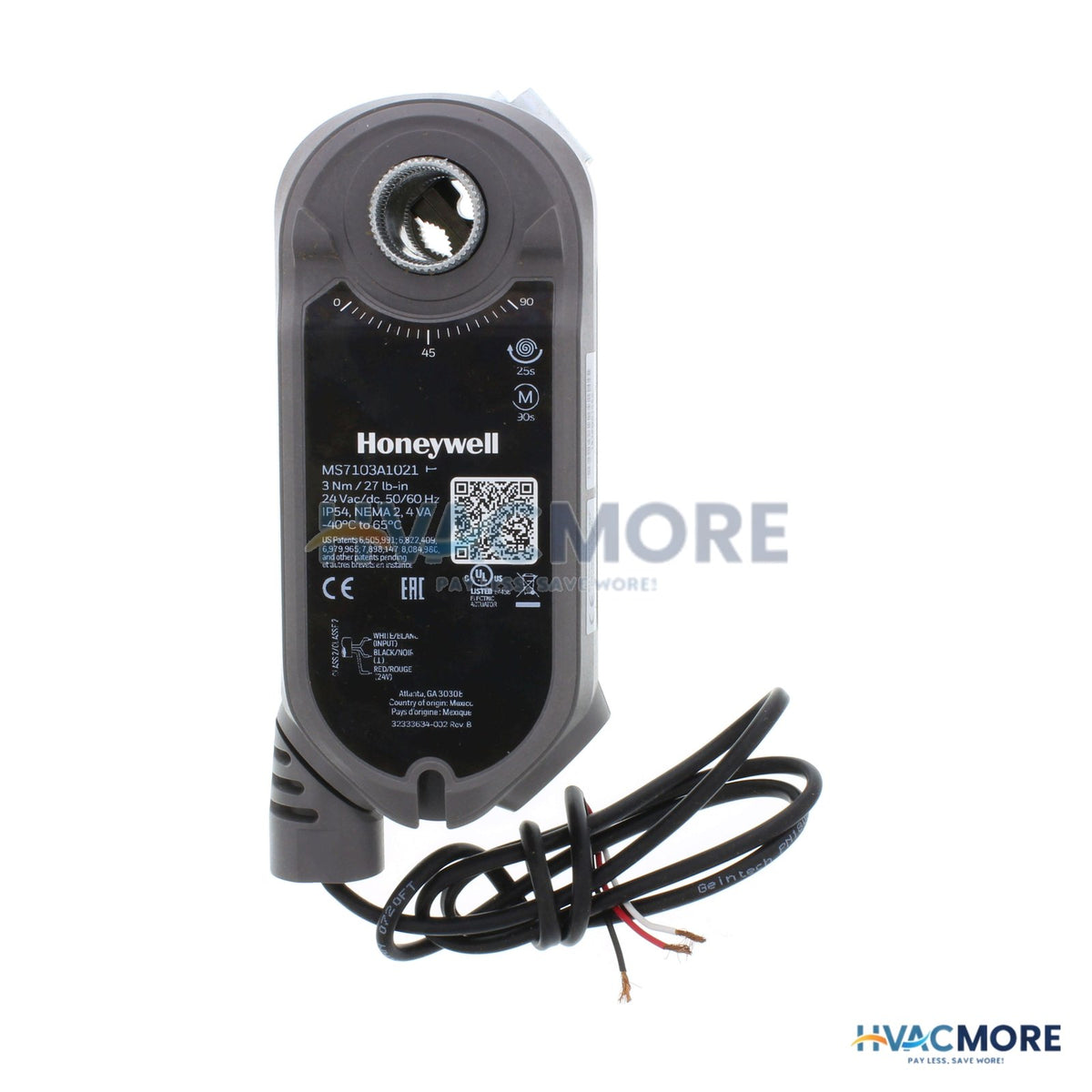 Honeywell 3 Nm Series Spring Return Direct Coupled Modulating Actuator (27 lb-in) MS7103A1021