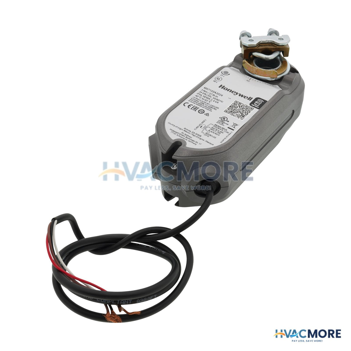 Honeywell 3Nm Spring Return Direct Coupled Mod. Actuator, Feedback & U Bolt Shaft Adapter (27LB-IN) MS7103A2024