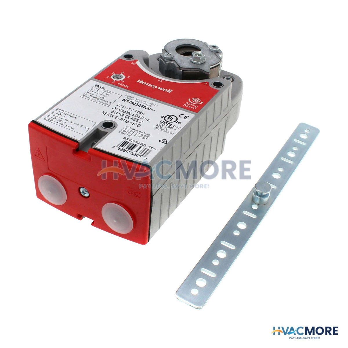 Honeywell Floating (0)2-10 VDC Spring Return 27 lb-in. 3 Nm Direct Coupled Actuator MS7503A2030
