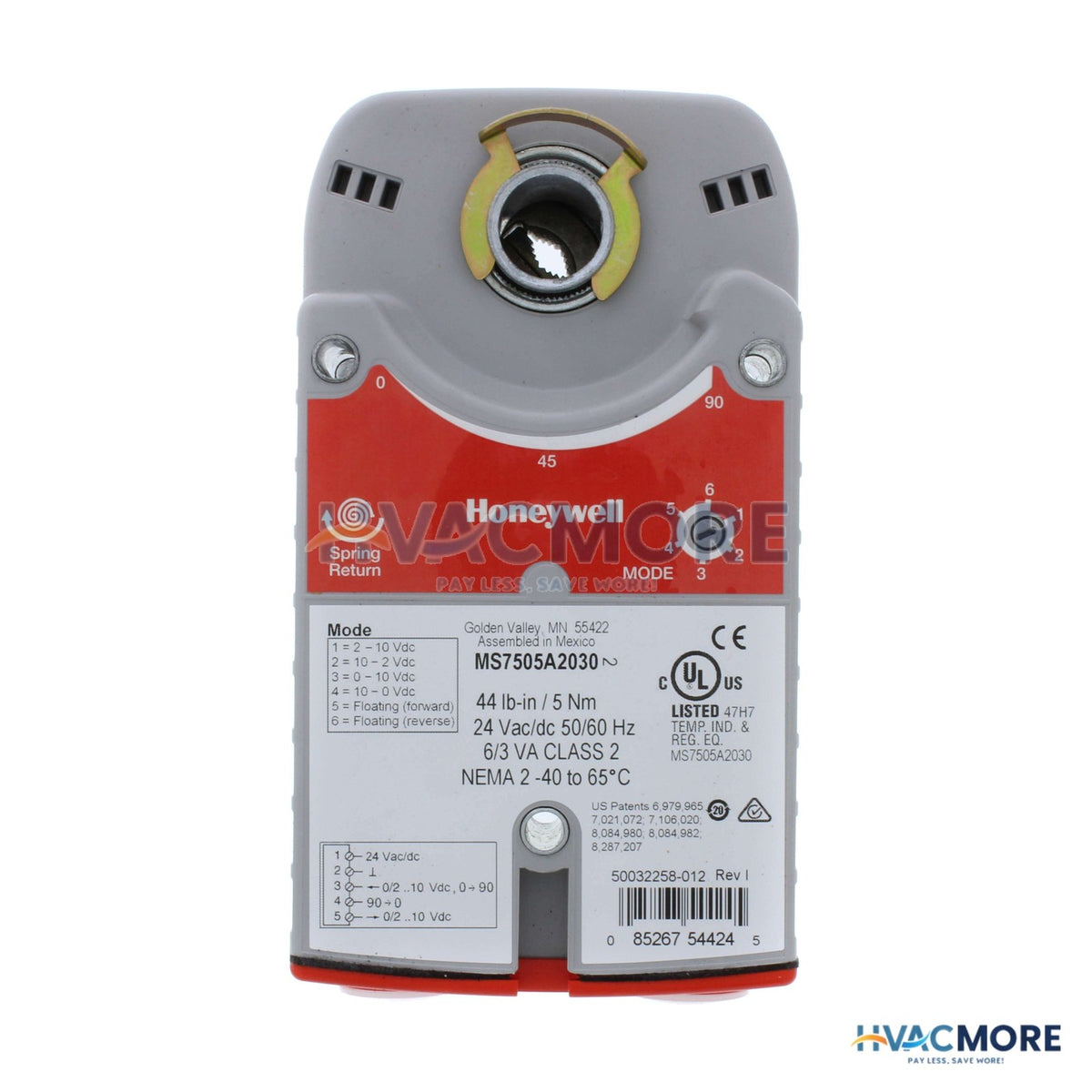 Honeywell Floating SR 44 lb-in. 5 Nm, Direct Coupled Actuator MS7505A2030