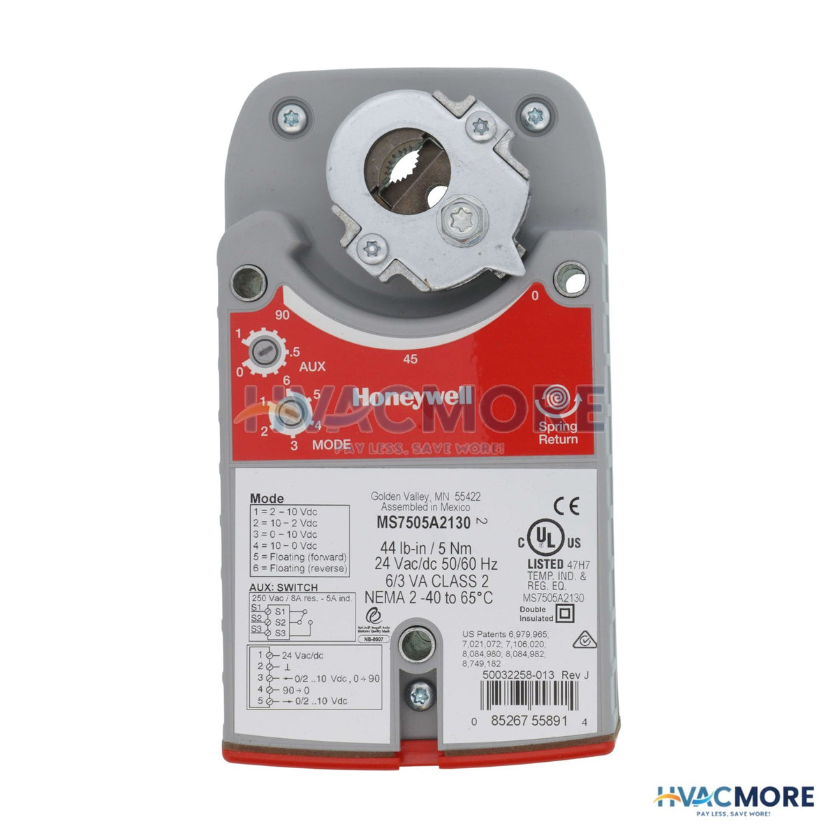 Honeywell Spring Return Direct Coupled Actuator MS7505A2130