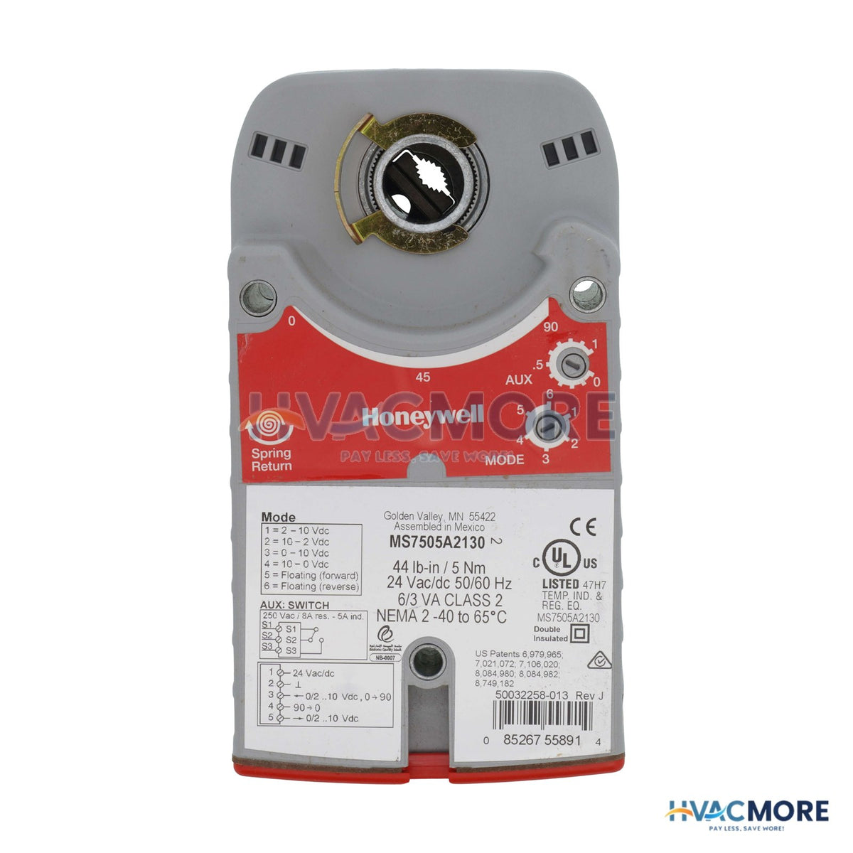 Honeywell Spring Return Direct Coupled Actuator MS7505A2130