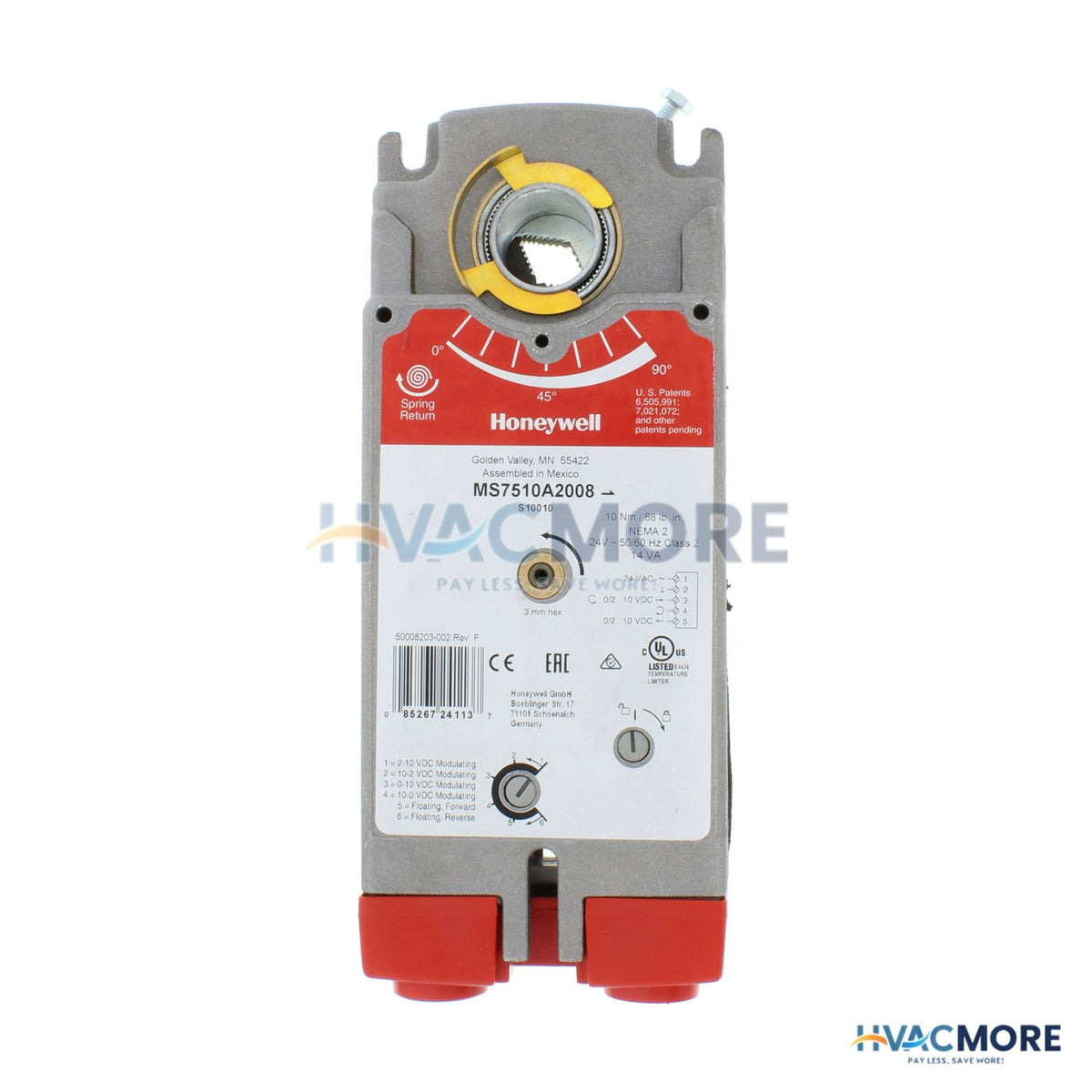 Honeywell Floating Actuator W/ SR for HVAC (88 lb-in) MS7510A2008