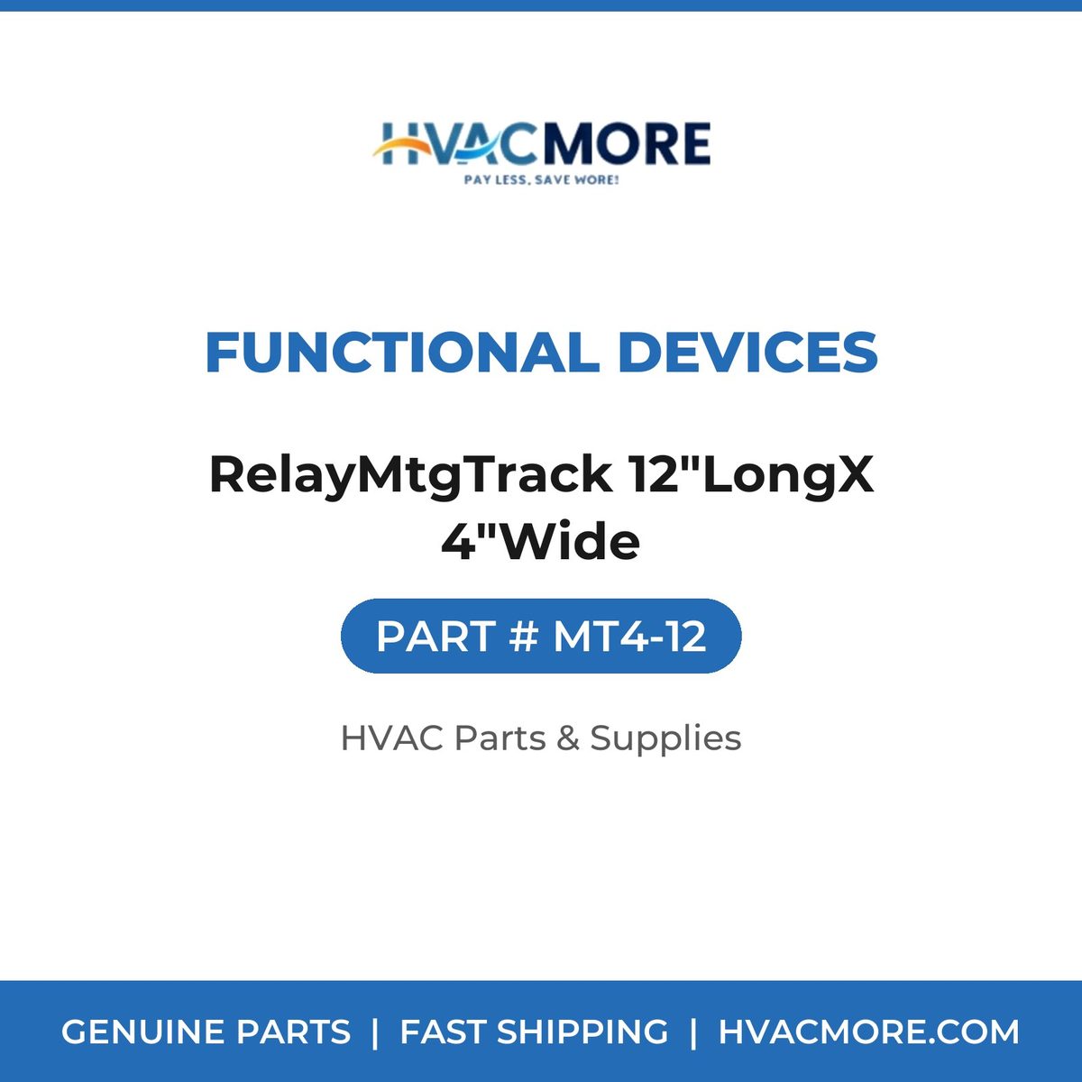 Functional Devices RelayMtgTrack 12"LongX 4"Wide MT4-12