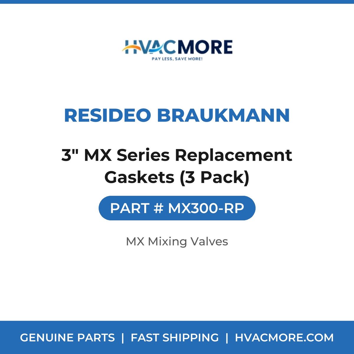 Resideo Braukmann 3" MX Series Replacement Gaskets (3 Pack) MX300-RP