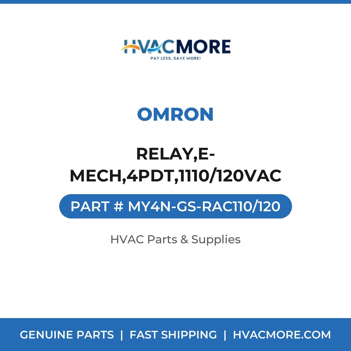 Omron RELAY,E-MECH,4PDT,1110/120VAC MY4N-GS-RAC110/120