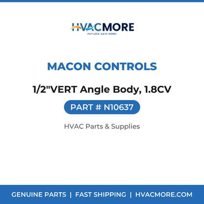 Macon Controls 1/2"VERT Angle Body, 1.8CV N10637