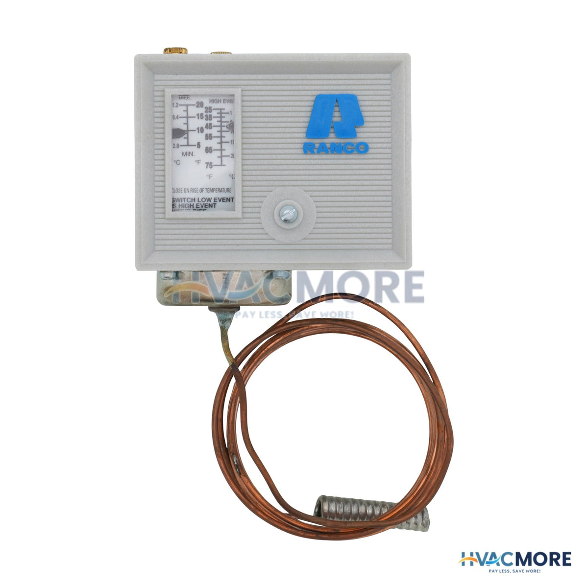 Ranco High Temp Refrigeration Control W/ 72" Remote Bulb Capillary (25° to 75°F) O10-1410