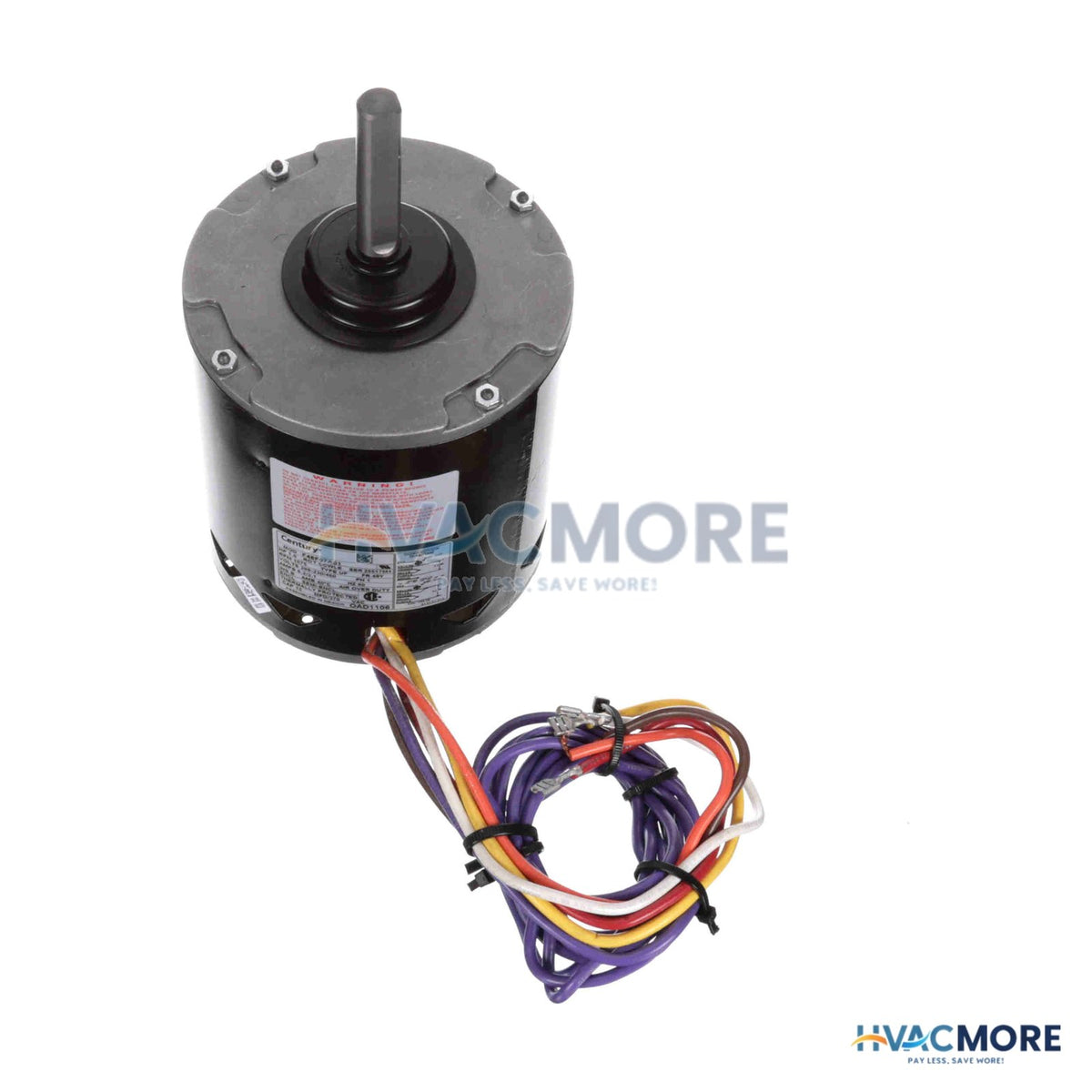 Century 1 HP 208-230/460V OEM Replacement Motor, 1 PH, 1075 RPM, 48 Frame, Semi Enclosed OAD1106