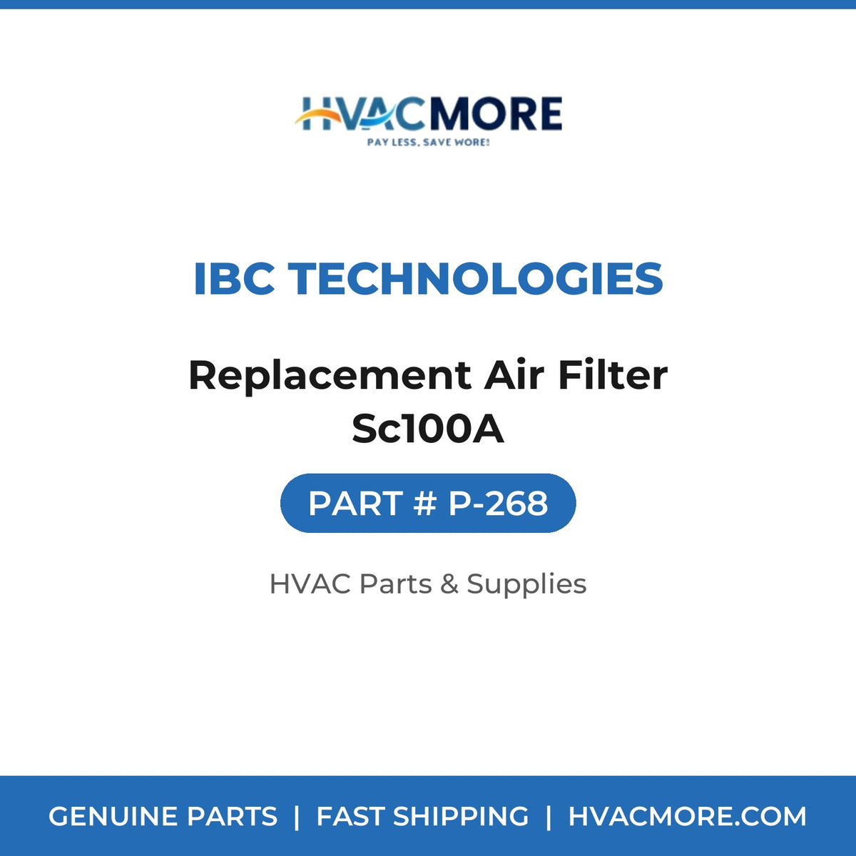 IBC Technologies Replacement Air Filter Sc100A P-268