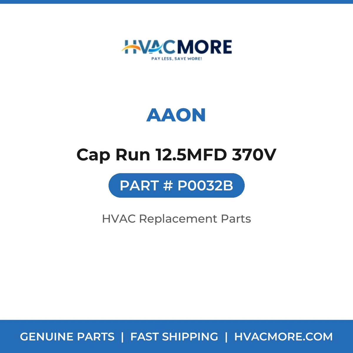 AAON Cap Run 12.5MFD 370V P0032B