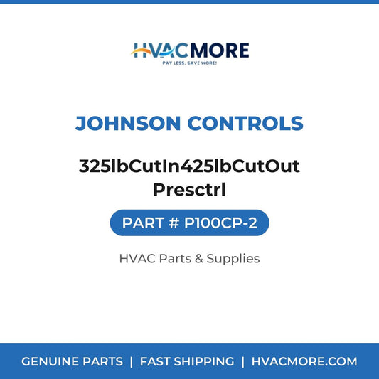 Johnson Controls 325lbCutIn425lbCutOut Presctrl P100CP-2