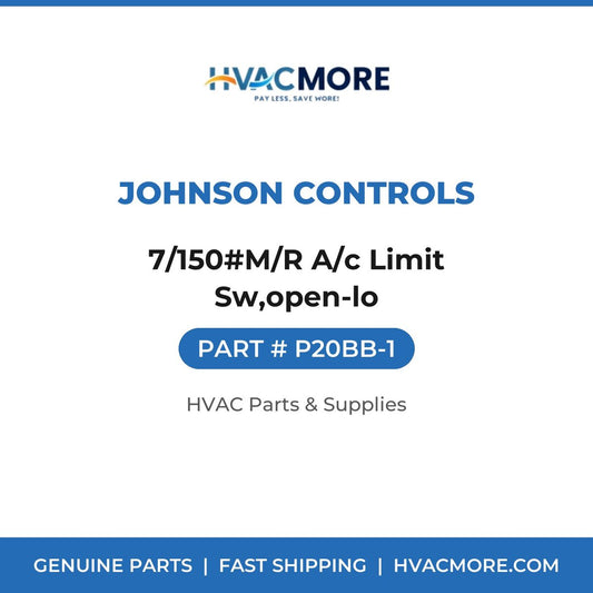 Johnson Controls 7/150#M/R A/c Limit Sw,open-lo P20BB-1