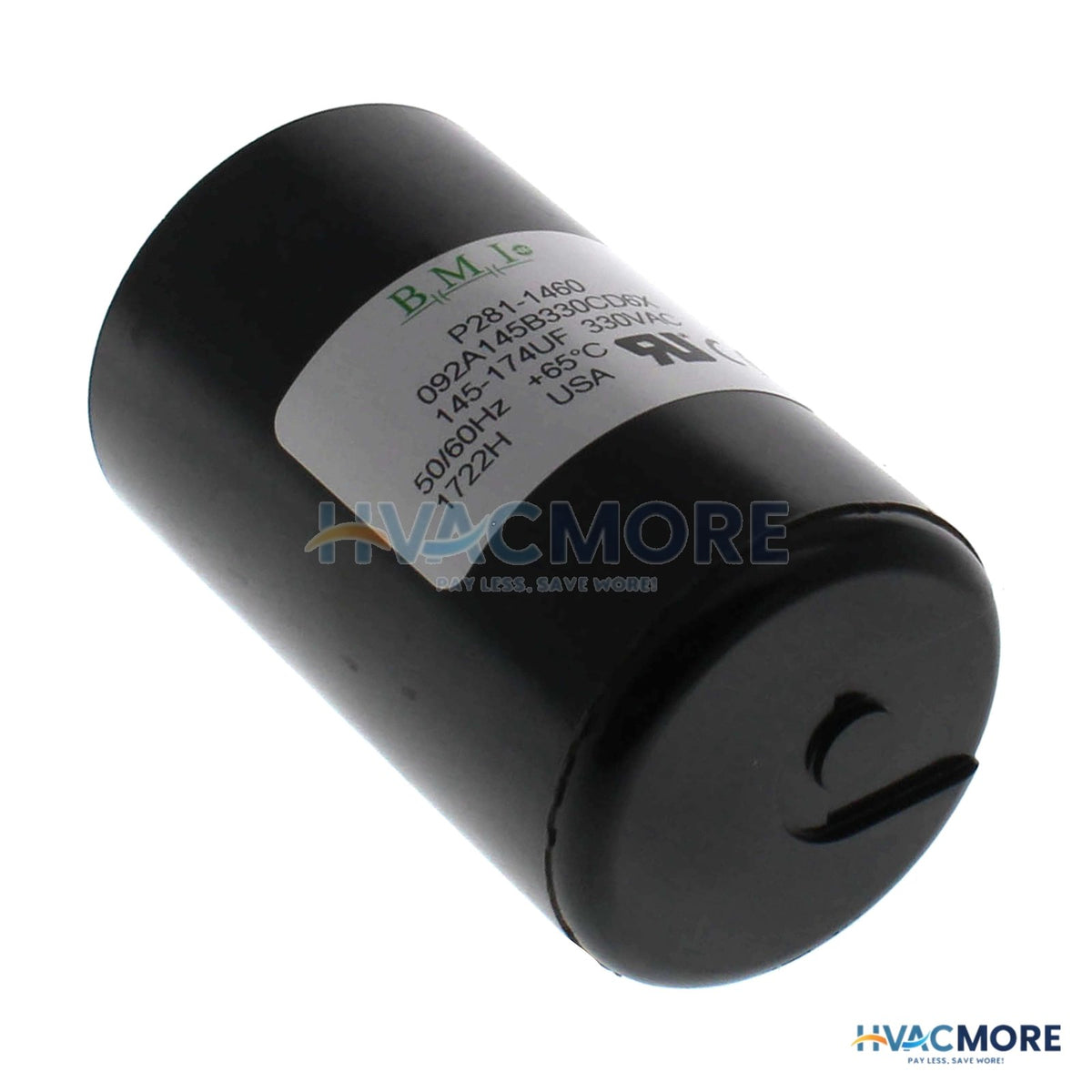 Carrier 330V Round Start Capacitor, 145-174 MFD P281-1460