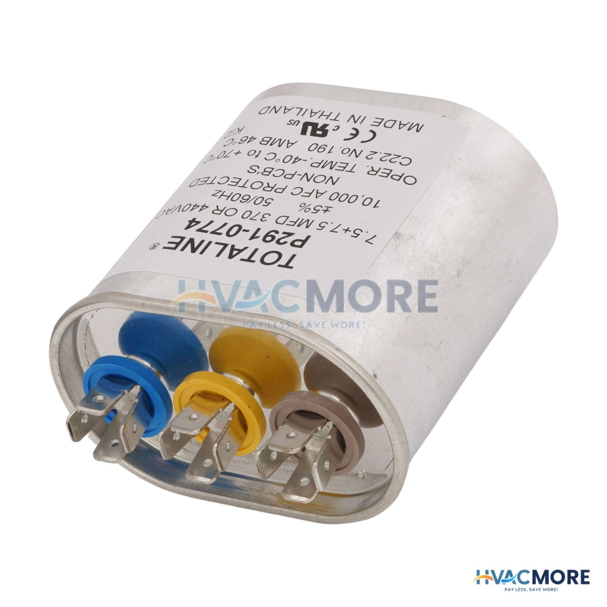 Carrier 7.5/7.5MFD 440V Oval Capacitor P291-0774