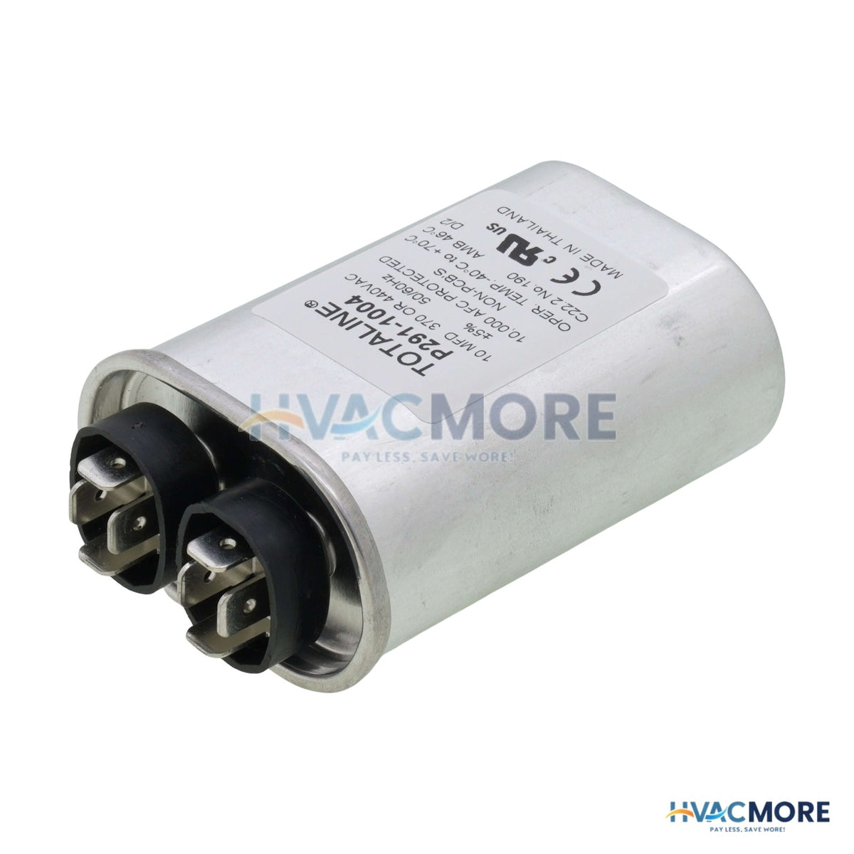 Carrier 440V Oval Run Capacitor, 10 MFD P291-1004