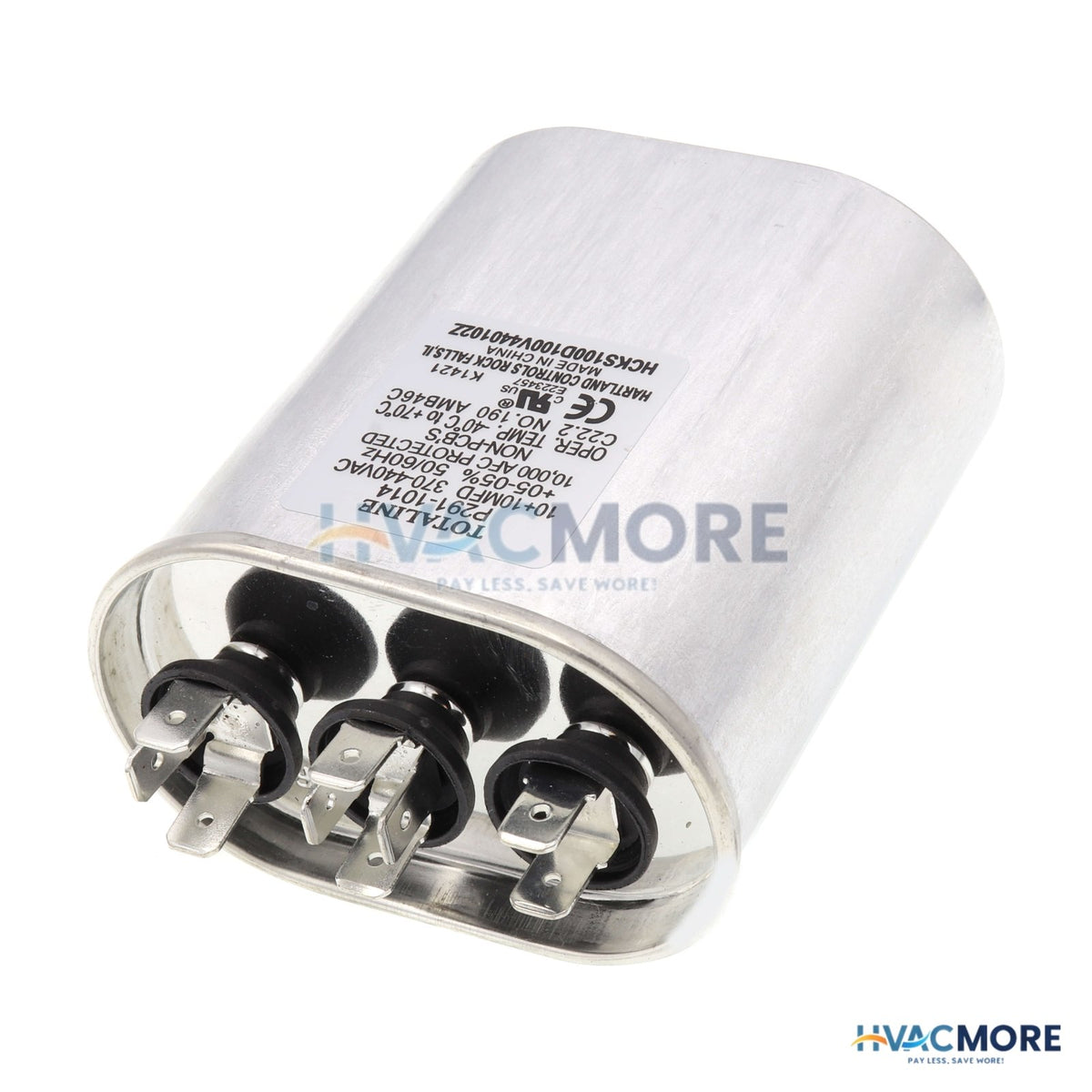 Carrier 370V Oval Run Capacitor, 10 MFD P291-1014